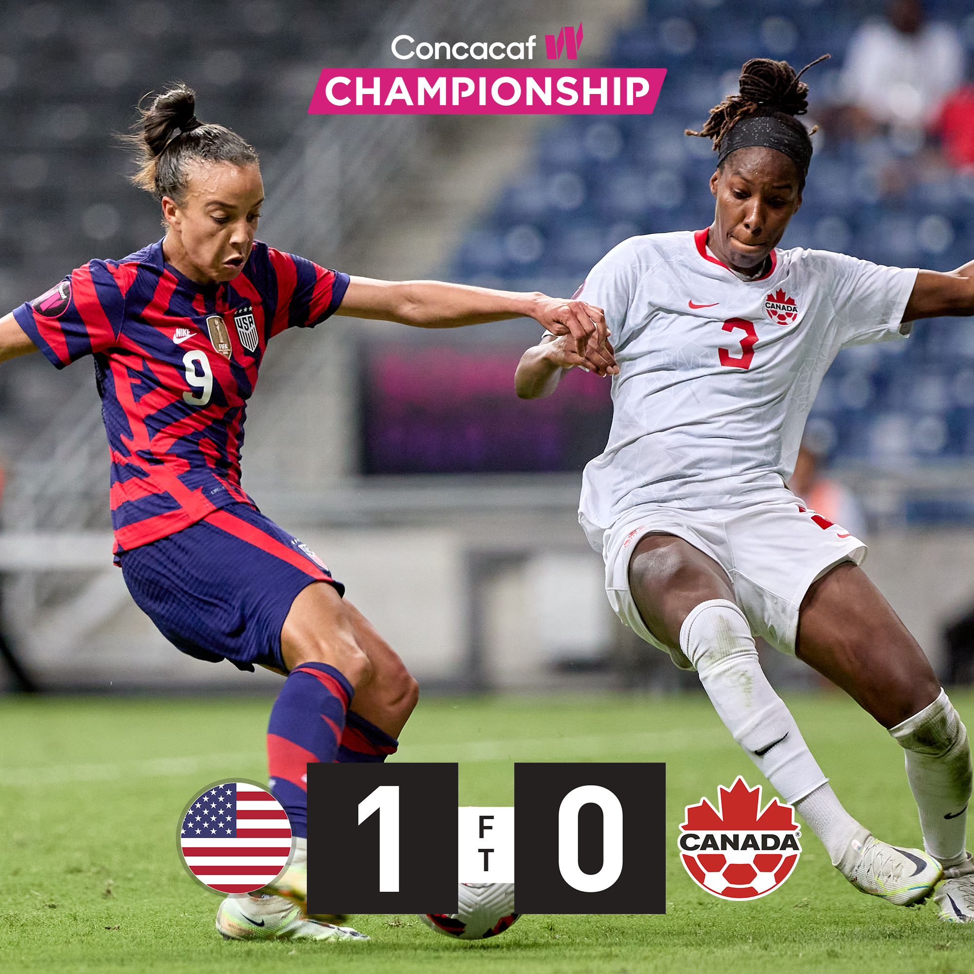 Canada finish second at Concacaf W Championship after narrow 1:0 defeat to USA